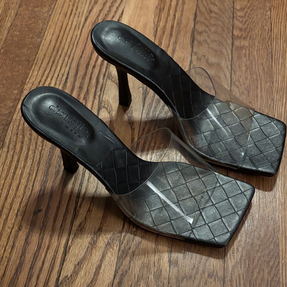 Clear and Black Heels Charlotte Russe